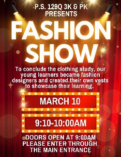 3K/PK Family Fun Fashion Show Flyer